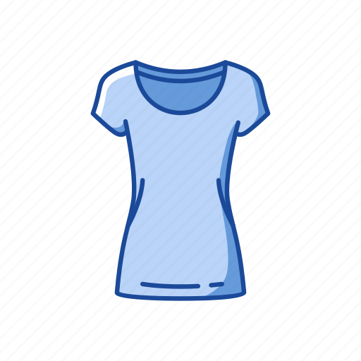 Blouse, clothing, female clothing, garment, round neck, shirt, t-shirt icon - Download on Iconfinder