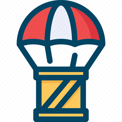 Box, delivery, logistics, parachute, shipping icon - Download on Iconfinder