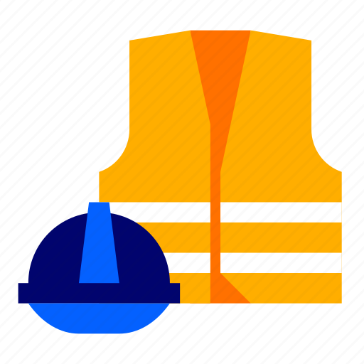 Workwear, clothes, wear, helmet, vest, safety icon - Download on Iconfinder