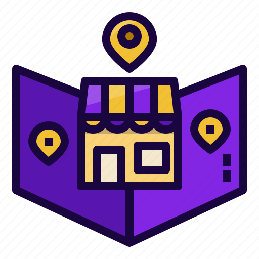 Store, shop, building, map, pin, location icon - Download on Iconfinder