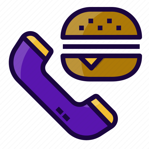 Phone, call, food, hamburger, delivery icon - Download on Iconfinder