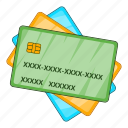 bank, cartoon, credit, debit, illustration, pay, plastic cards