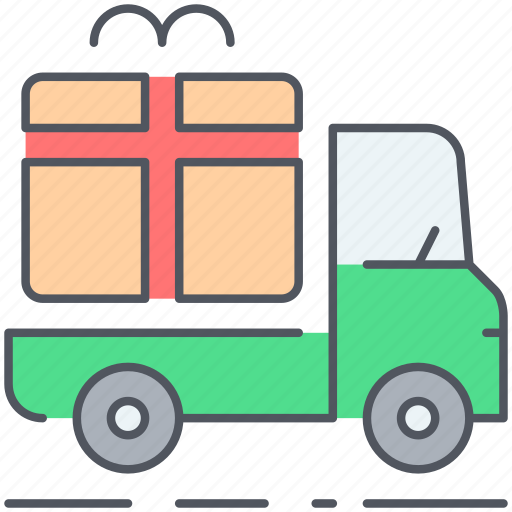 Delivery, gift, logistic, shipping, surprise, transportation, truck icon - Download on Iconfinder