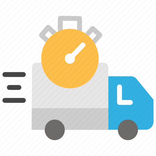 Delivery time, delivery van, fast delivery, processing, timely delivery, timer icon - Download on Iconfinder