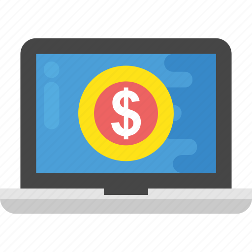 Ecommerce, economy, laptop with dollar, online business, online money icon - Download on Iconfinder