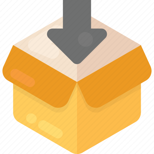 Cardboard box, download box, empty box, open box, packaging icon - Download on Iconfinder