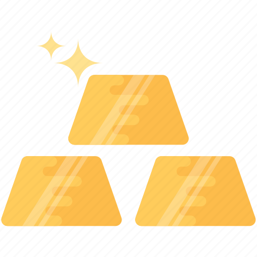 Gold, gold biscuits, gold ingots, gold stack, solid gold icon - Download on Iconfinder