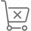 basket, cart, delete, ecommerce, supermarket, trolley