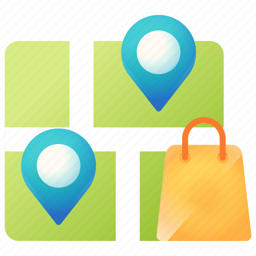 Direction, ecommerce, location, map, shopping icon - Download on Iconfinder