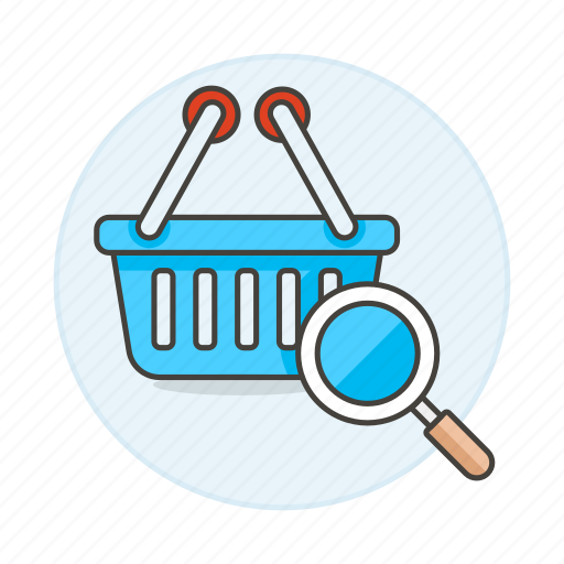 Basket, baskets, magnifier, search, shopping, view icon - Download on Iconfinder