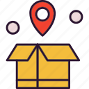 box, location, pin, shopping