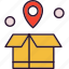 box, location, pin, shopping 
