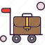 briefcase, cart, shopping, store 