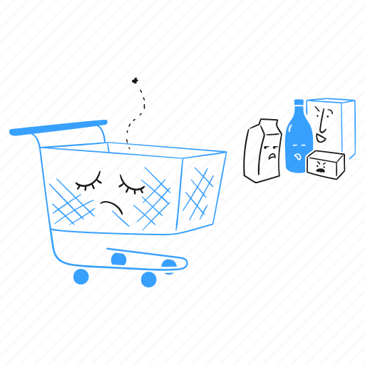 Empty, cart, shopping, zero, sale, products, sad illustration - Download on Iconfinder