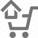 cart, home, shopping, house, basket, buy, ecommerce, store 
