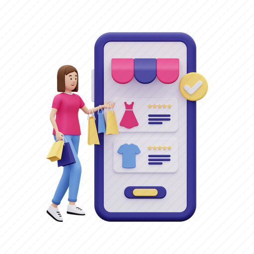 Shopping, online shop, ecommerce, cart, buy, shop, sale 3D illustration - Download on Iconfinder