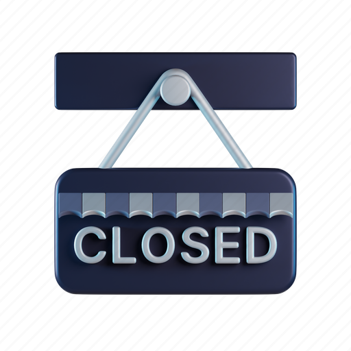Close, sign, closed sign, door sign, hanging sign, signboard, message 3D illustration - Download on Iconfinder