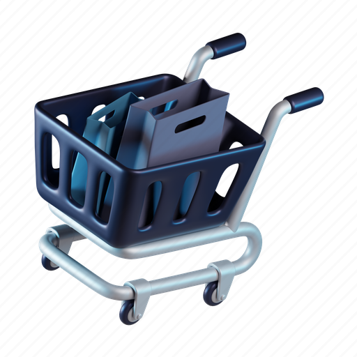 Shopping, cart, shopping cart, trolley, buy, basket, store 3D illustration - Download on Iconfinder