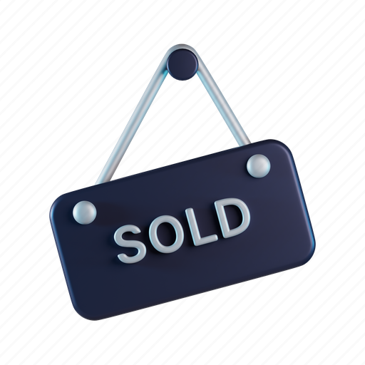 Sold, sign, sold sign, sold out, shopping, door sign, hanging sign 3D illustration - Download on Iconfinder