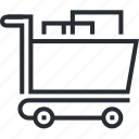 cart, delivery, line, pixel icon, shopping, thin
