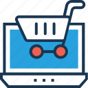 e commerce, laptop, online shop, online shopping, shopping cart