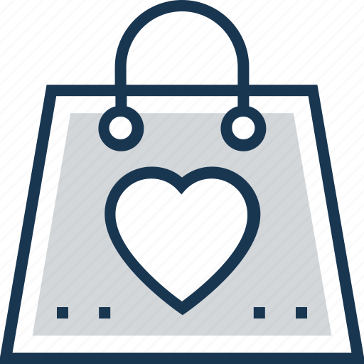 Favorite, heart, love, romantic, tote bag icon - Download on Iconfinder