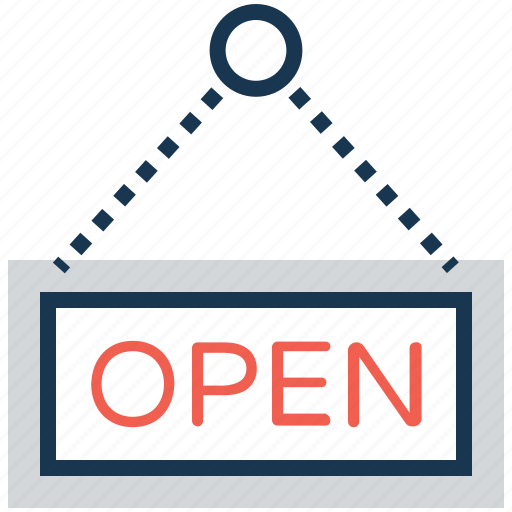 Hanging sign, open, open shop, open sign board, shop sign icon - Download on Iconfinder