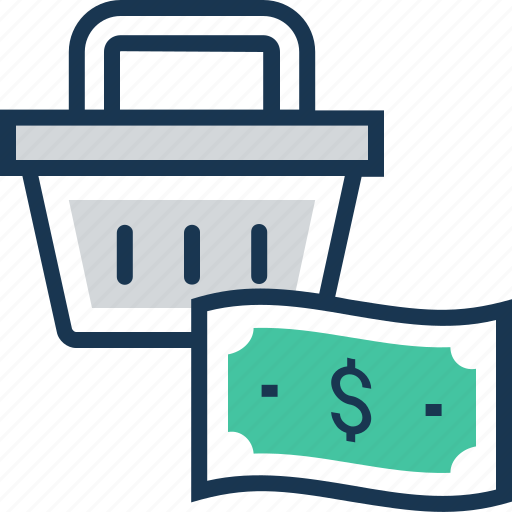 Banknote, basket, dollar, paper money, shopping icon - Download on Iconfinder