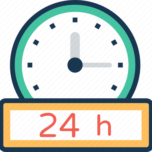 Clock, customer service, helpline, services, twenty four hours icon - Download on Iconfinder