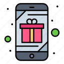 concept, gift, mobile, present, surprise 