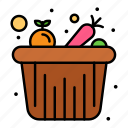 bucket, food, fruits, grocery 