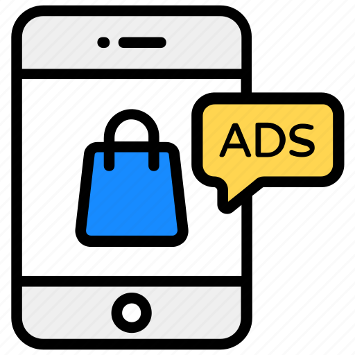 Ads, mobile, mobile ads, online advertisement, shopping ads, shopping feeds, smartphone ads icon - Download on Iconfinder
