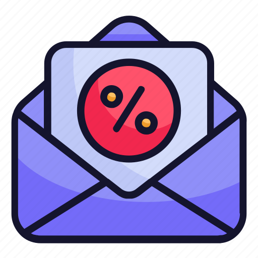 Mail discount, discount, mail, shopping, commerce icon - Download on Iconfinder