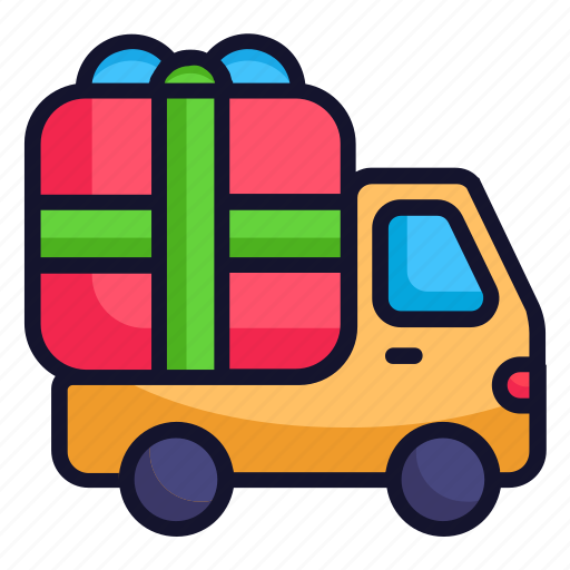 Gift delivery, gift, delivery van, gift box, shopping, shopping offer, offer icon - Download on Iconfinder