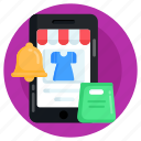 shopping alert, shopping reminder, shopping notification, mcommerce, mobile app