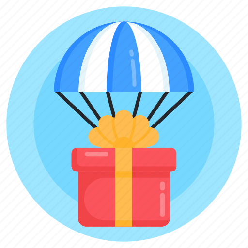 Air delivery, balloon delivery, parachute delivery, air parcel, balloon parcel icon - Download on Iconfinder