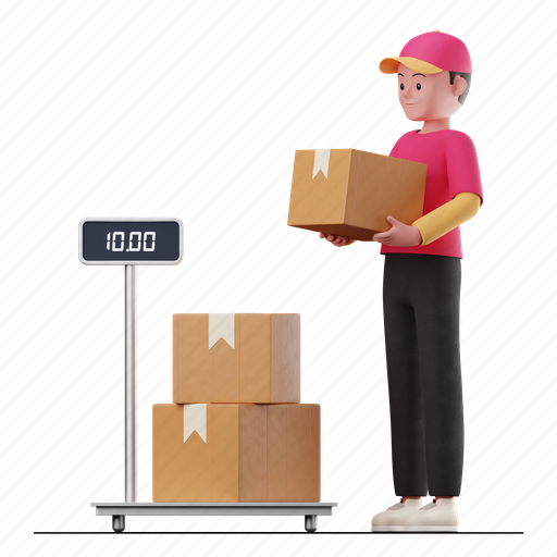Weighing, delivery, cargo, logistics 3D illustration - Download on Iconfinder
