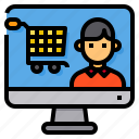 cart, computer, online, order, shopping