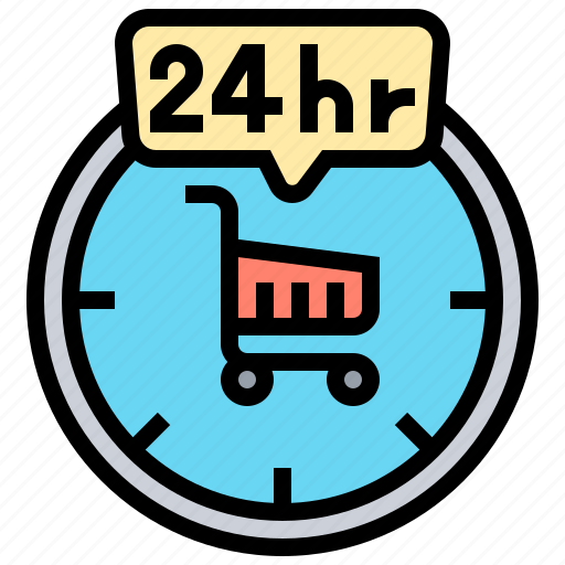 24hr, delivery, service, shopping, support icon - Download on Iconfinder
