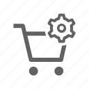 cart, gear, options, setting, shopping, shopping cart
