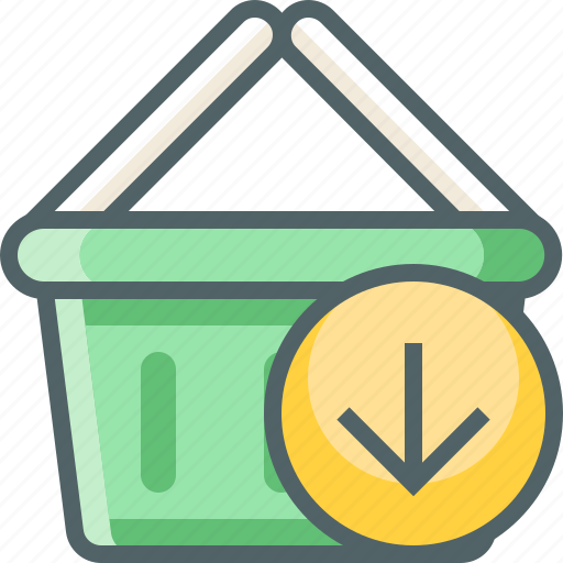 Arrow, basket, down, shopping, cart, download, receive icon - Download on Iconfinder