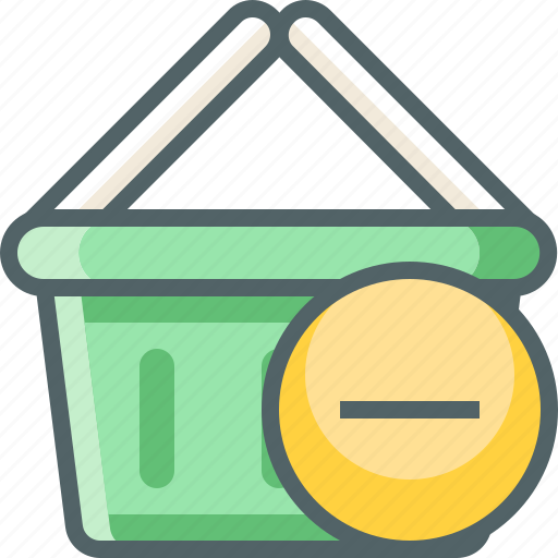 Basket, remove, shopping, cancle, cart, delete, minus icon - Download on Iconfinder
