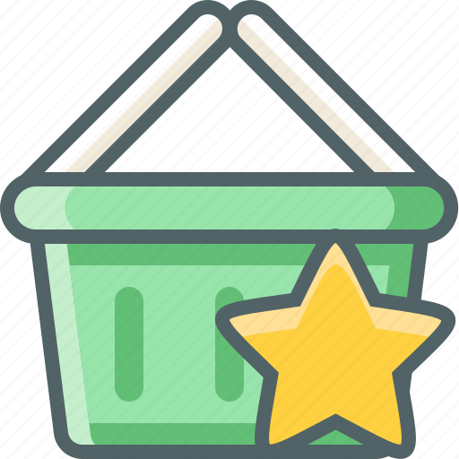 Basket, shopping, star, bookmark, cart, favorite, like icon - Download on Iconfinder