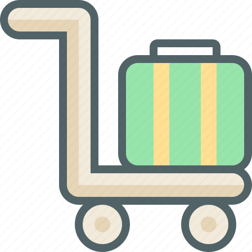 Briefcase, cart, luggage, bag, suitcase, travel, trolley icon - Download on Iconfinder