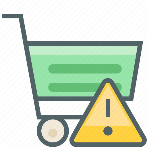 Cart, caution, shopping, alert, damage, shop, warning icon - Download on Iconfinder