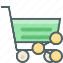 cart, share, shopping, cloud, ecommerce, network, trolley
