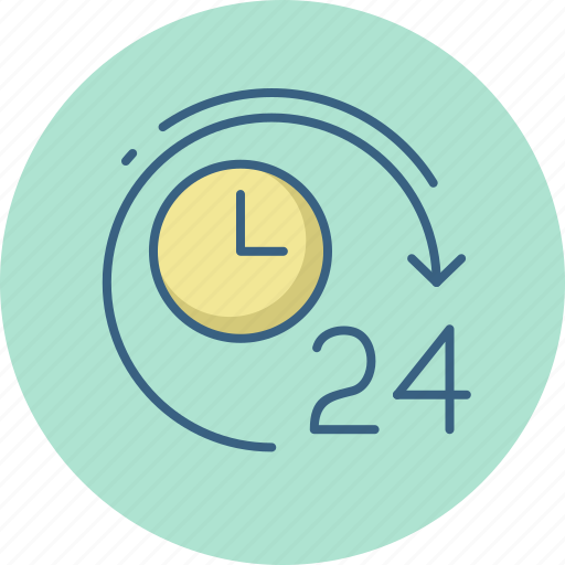Hours, twenty four, customer, helpline, service, support icon - Download on Iconfinder