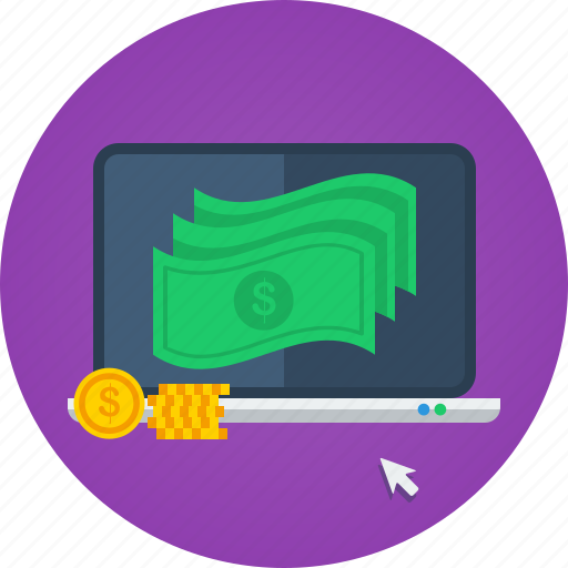 Cash, coins, internet marketing, laptop, macbook, make money, marketing icon - Download on Iconfinder