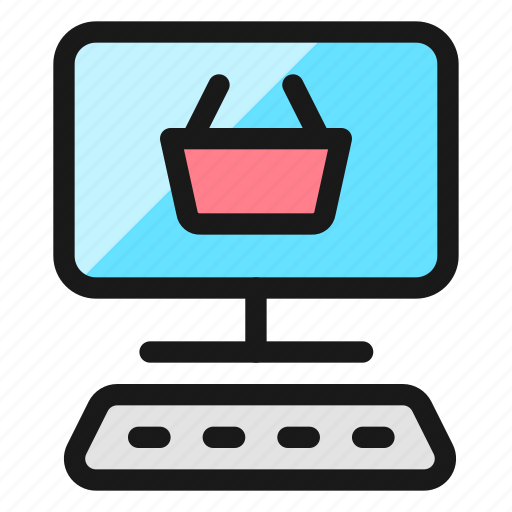 E, commerce, monitor, keyboard, basket icon - Download on Iconfinder