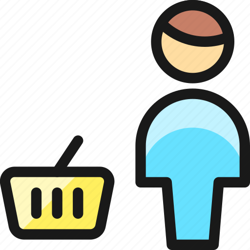 Shopping, basket, man icon - Download on Iconfinder